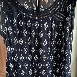 Skies Are Blue Black and White Textured Dress